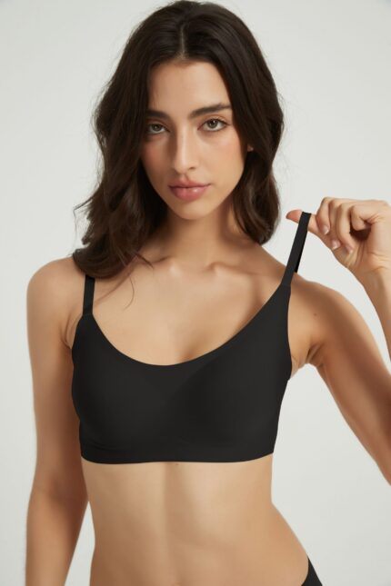 Scoop neck CrossOver back wireless bra