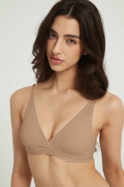 High Stretch Smooth Lounge Triangle Padded Bralette nude