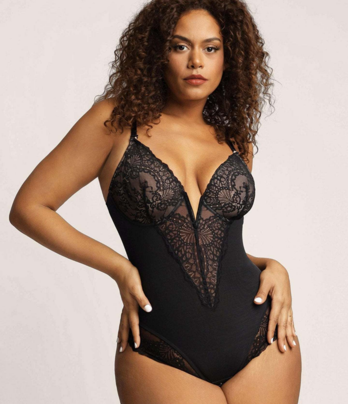 Deep V Lace Shapewear Bodysuit