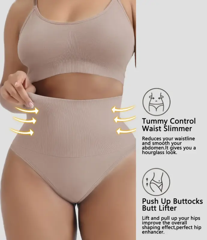 High Stretch Seamless High Waisted Tummy Control Lounge Shapwear Thong
