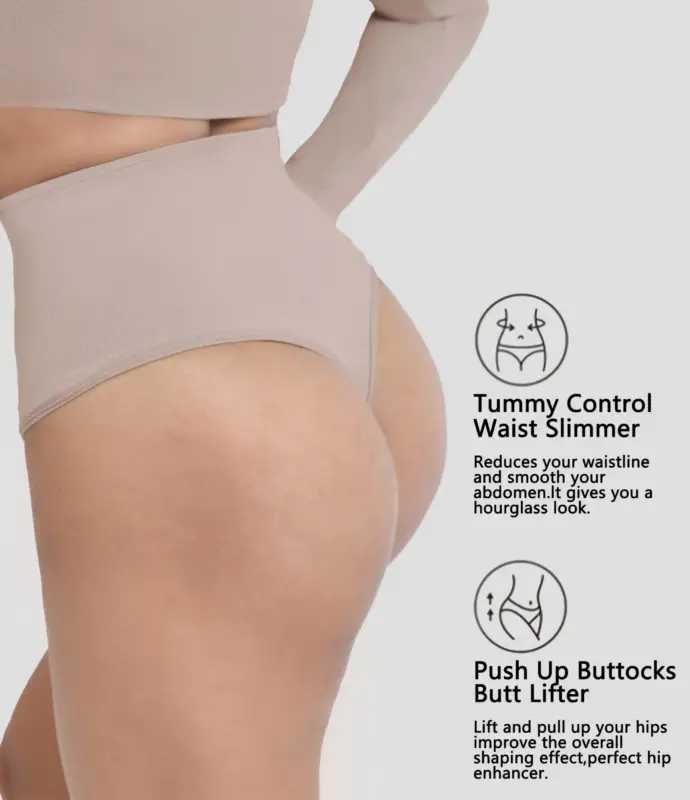 High Stretch Seamless High Waisted Tummy Control Lounge Shapwear Thong