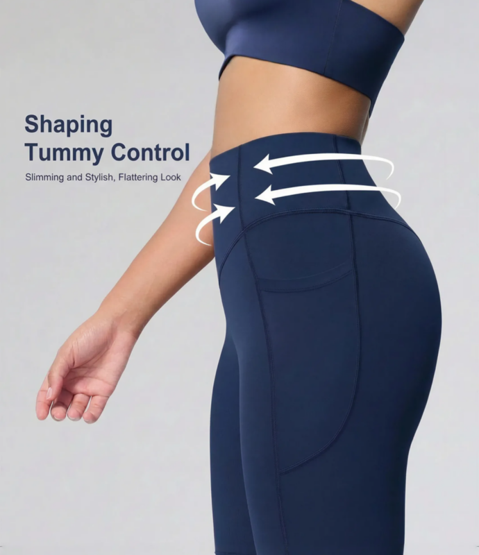 High Waisted Tummy Control Pocket Shaping Training Leggings